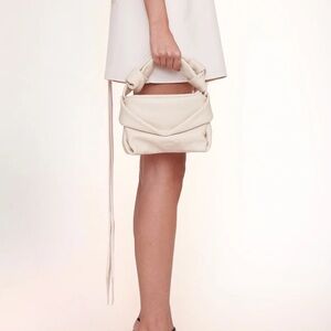 STAUD Cream Kiss Leather Bag